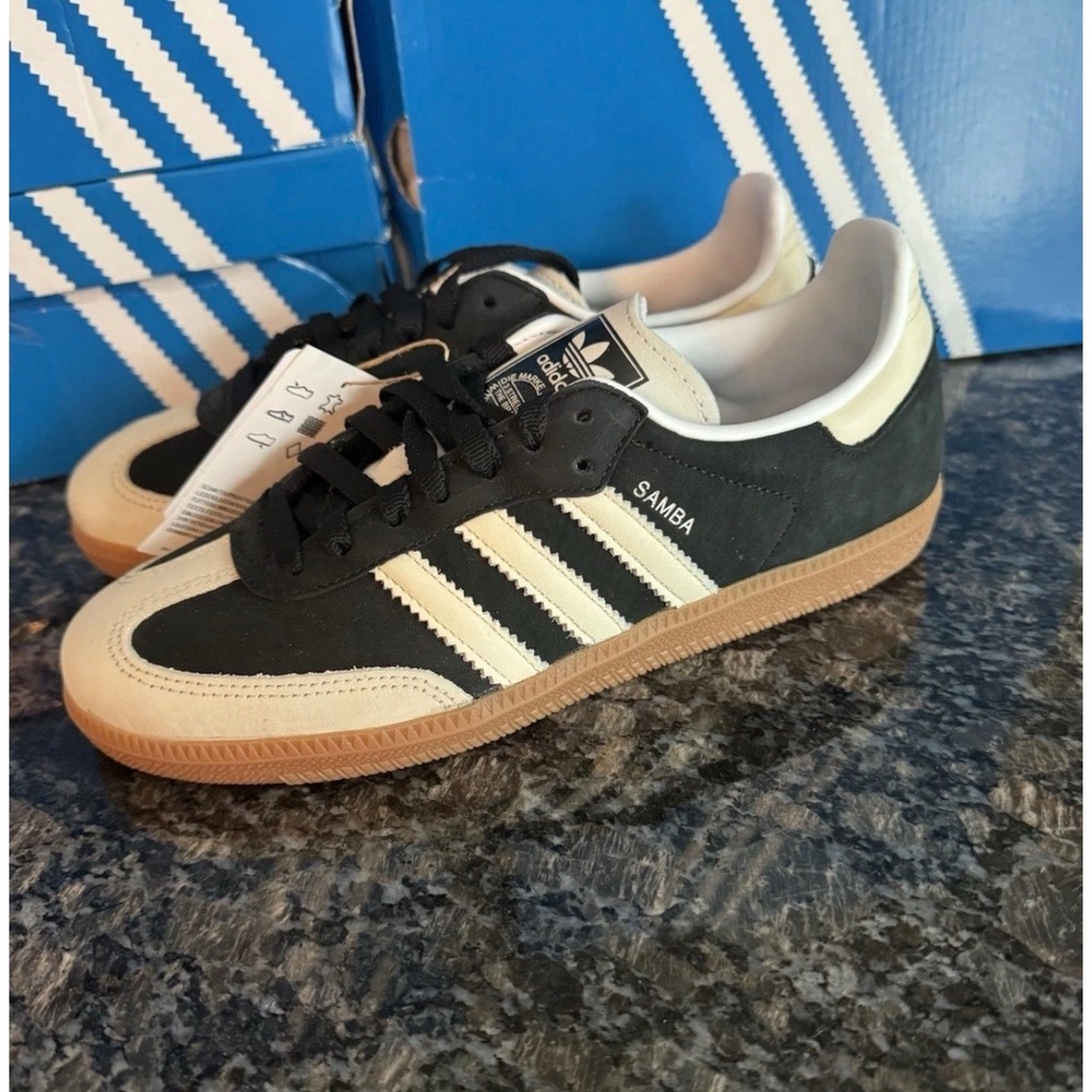Adidas Samba OG Shoes Core Black Wonder White Gum Suede Sneakers IE5836 lady 7.5